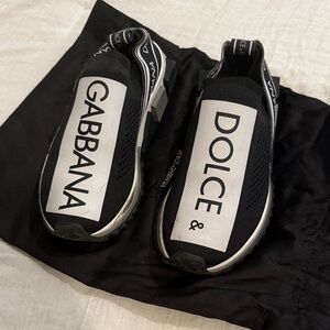 Dolce & Gabbana Monochrome Logo Slip-Ons